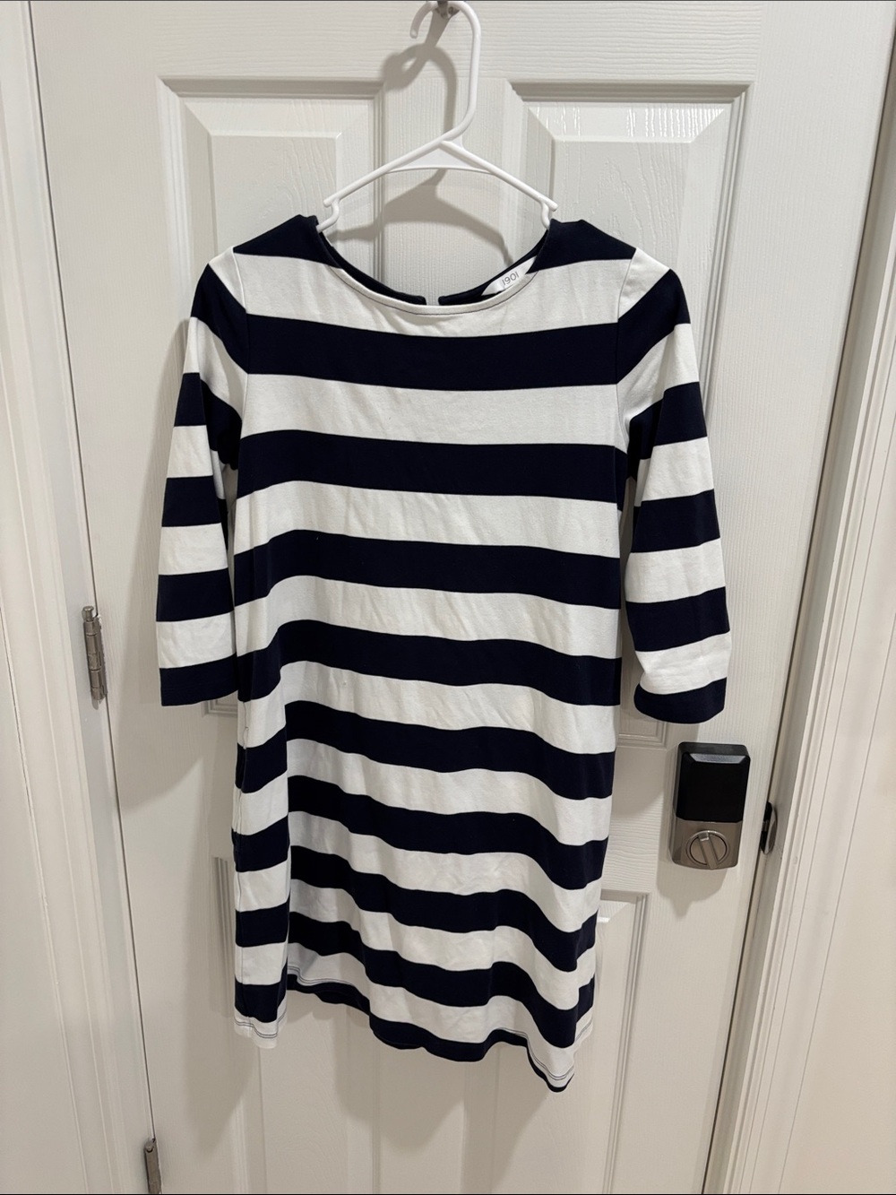 1901 Navy and White Striped Women’s Swim Coverup